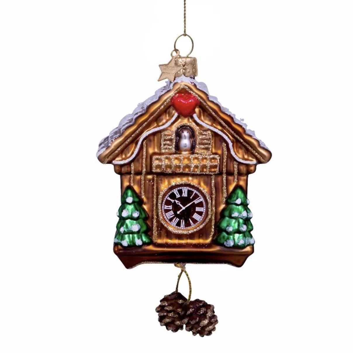 Ornament glass brown cuckoo clock – Image 1