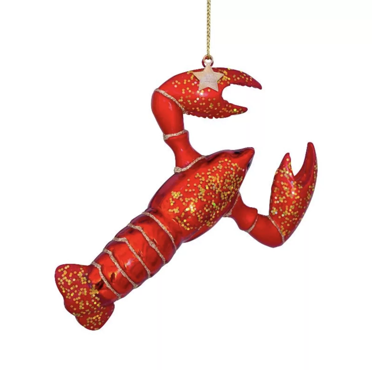 Ornament glass red lobster – Image 1