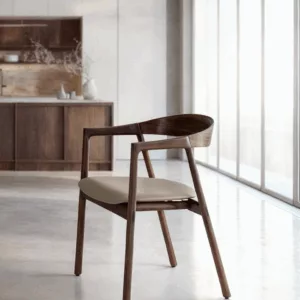 Muna Chair - Walnut - Upholstered Seat – Image 1