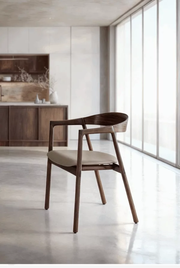 Muna Chair - Walnut - Upholstered Seat