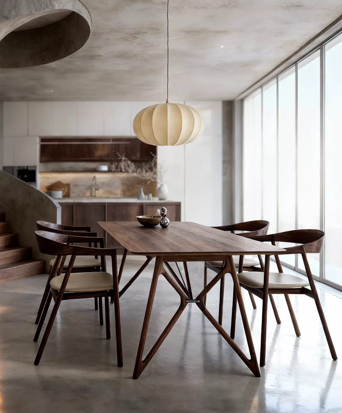 Muna Chair - Walnut - Upholstered Seat – Image 2