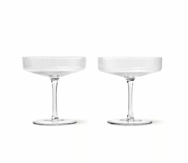 Coupe à champagne Ripple set de 2